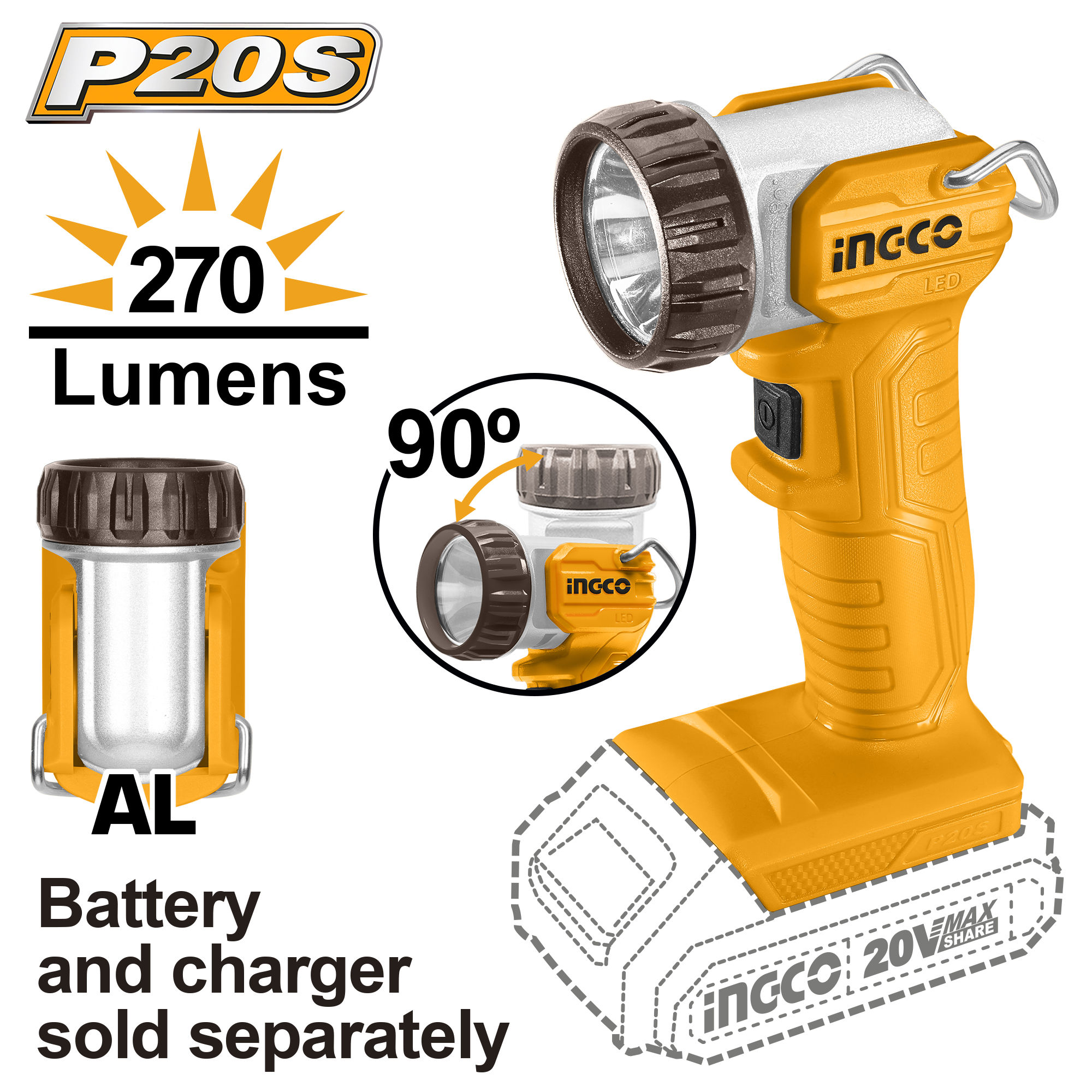 Lanterna 20V 270 Lumeni