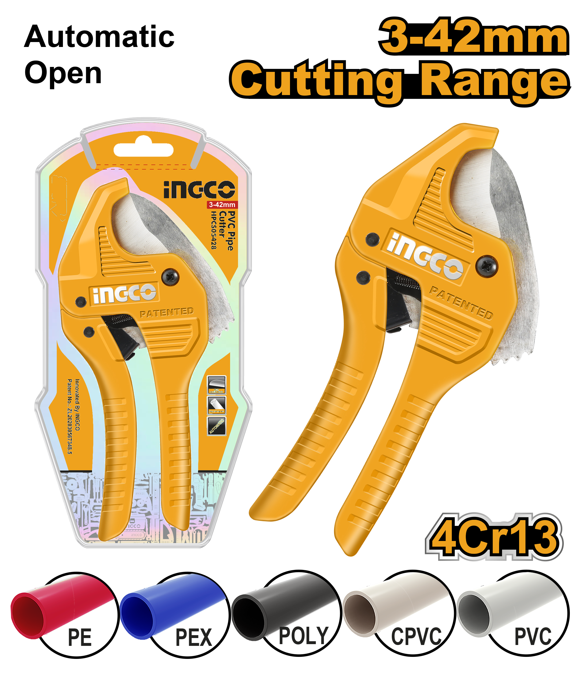 Cleste Taietor 193mm Teava PVC PPR cu Deschidere Automata