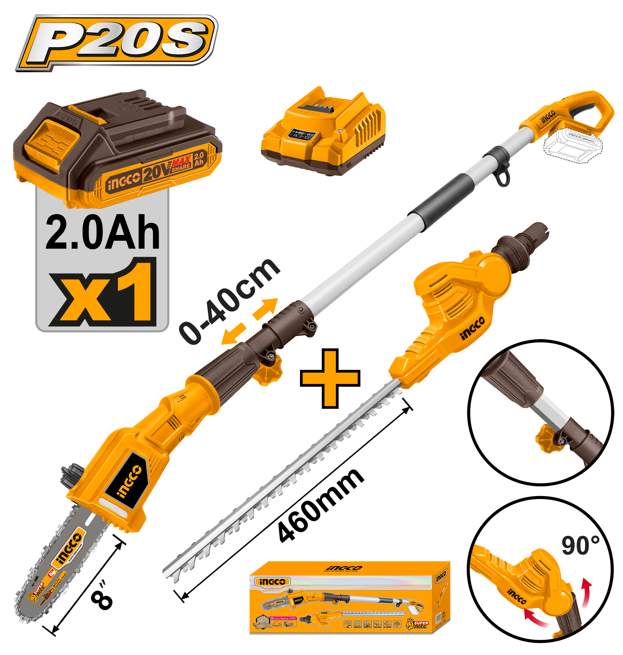 Fierastrau de Pomi 20V 2.4m cu 2 Functii