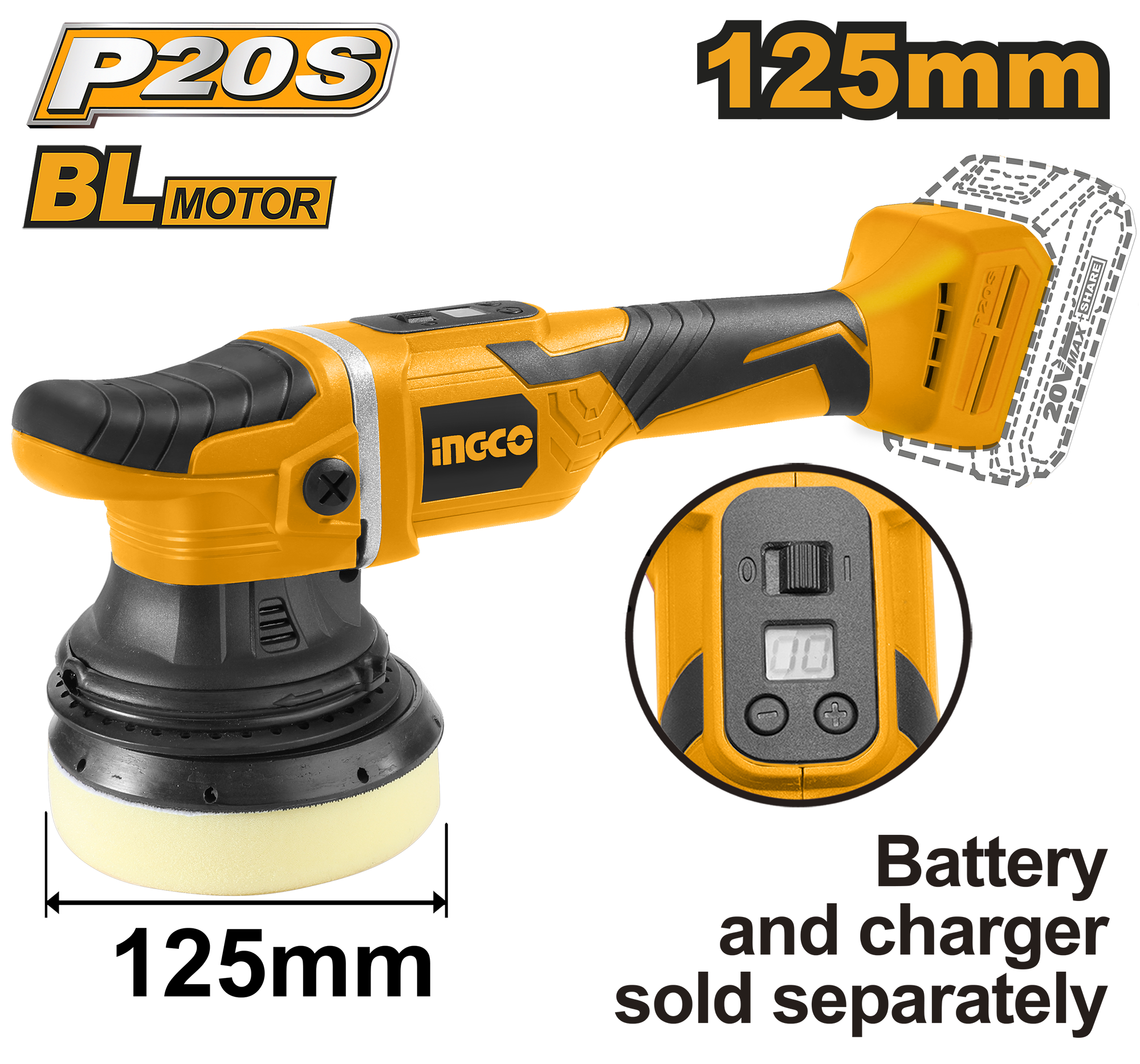 Flex Unghiular 20V Motor BL POLISH
