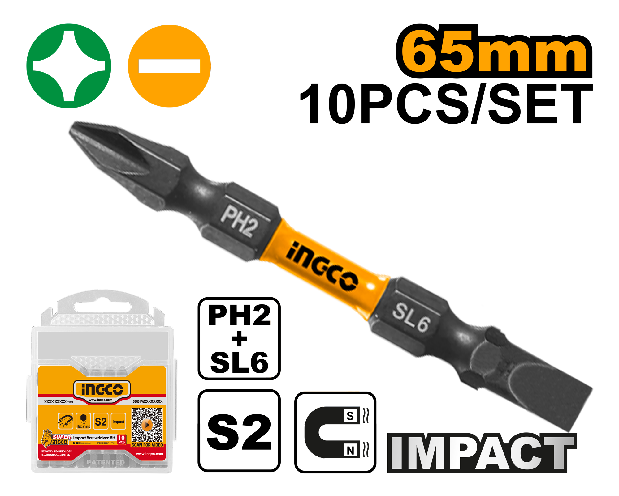 Set Biti PH2 + SL6 Combinat Impact 10buc