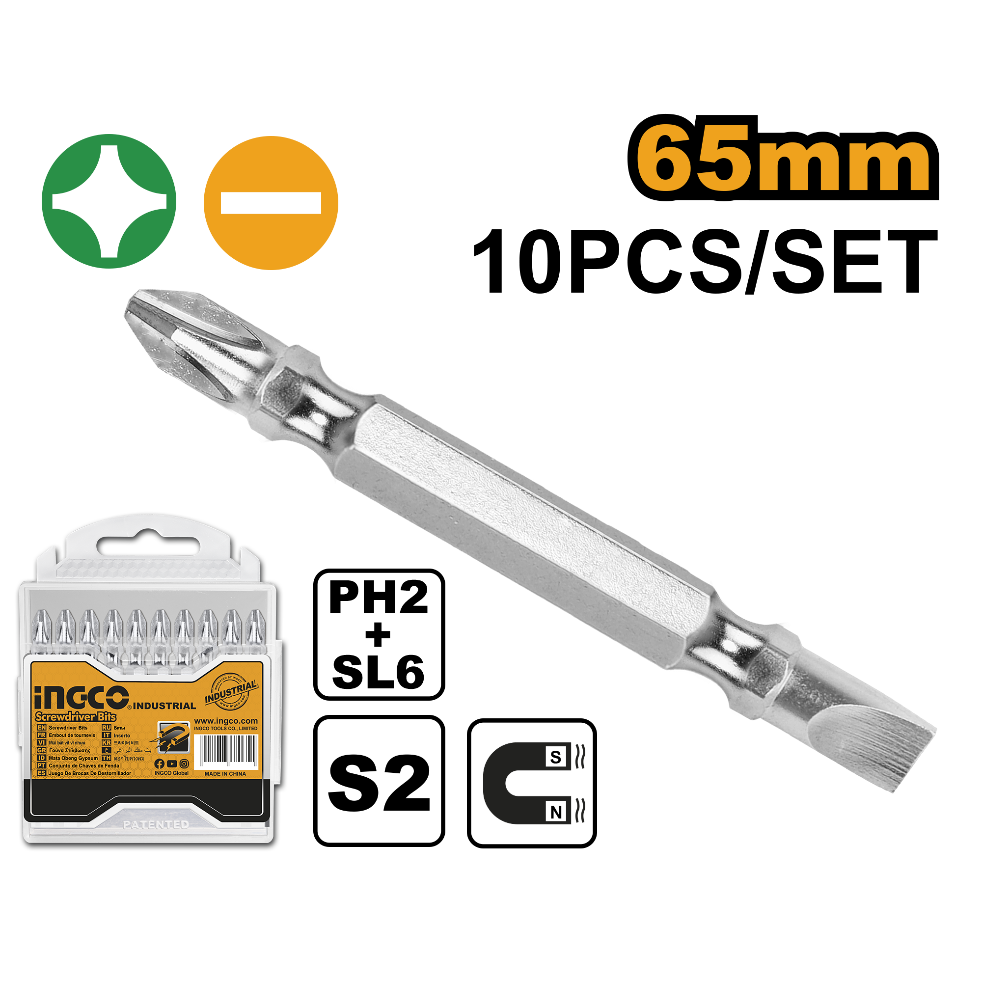 Set Biti PH2+SL6 Lung Combinat + - 10buc