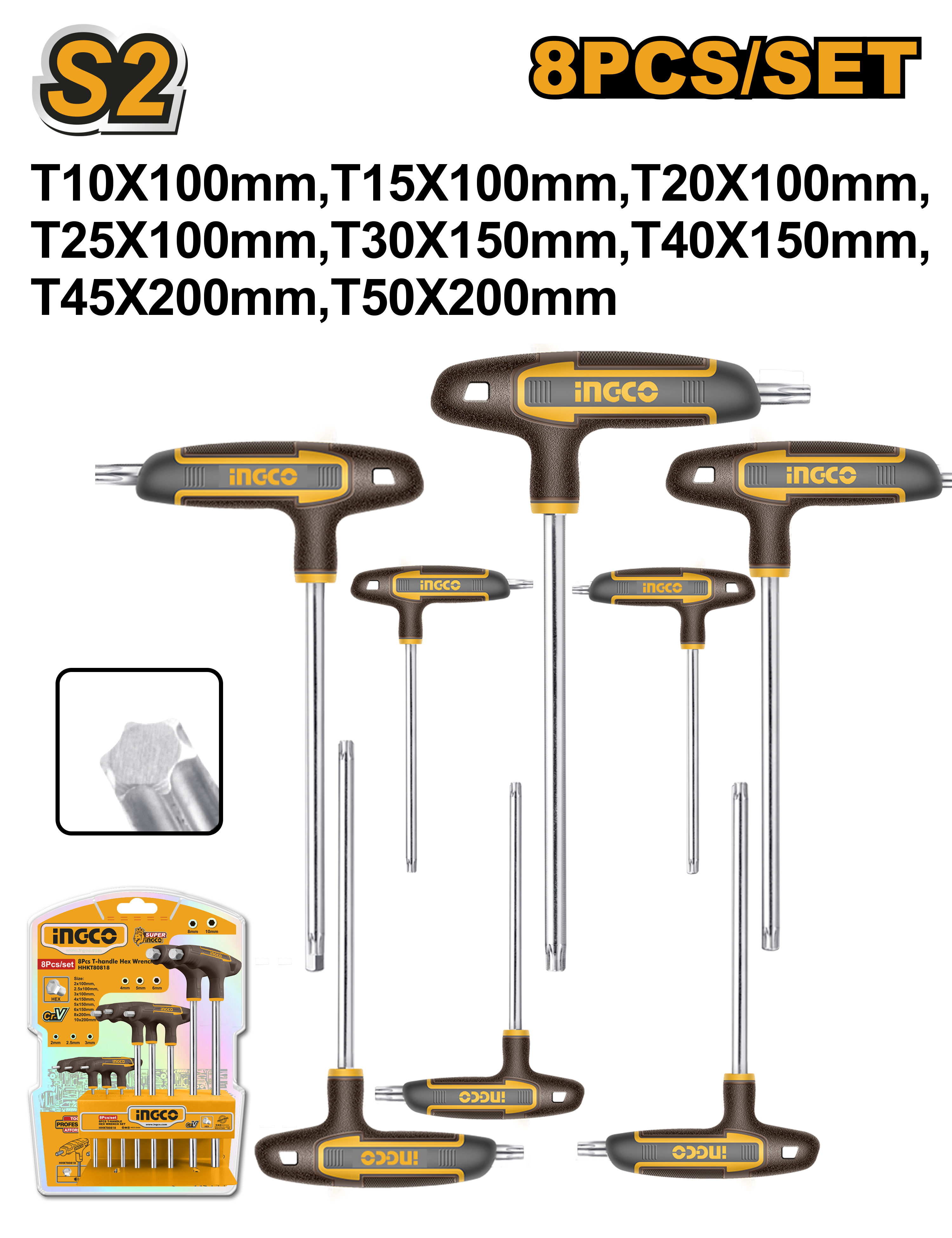 Torx in T Set 8buc