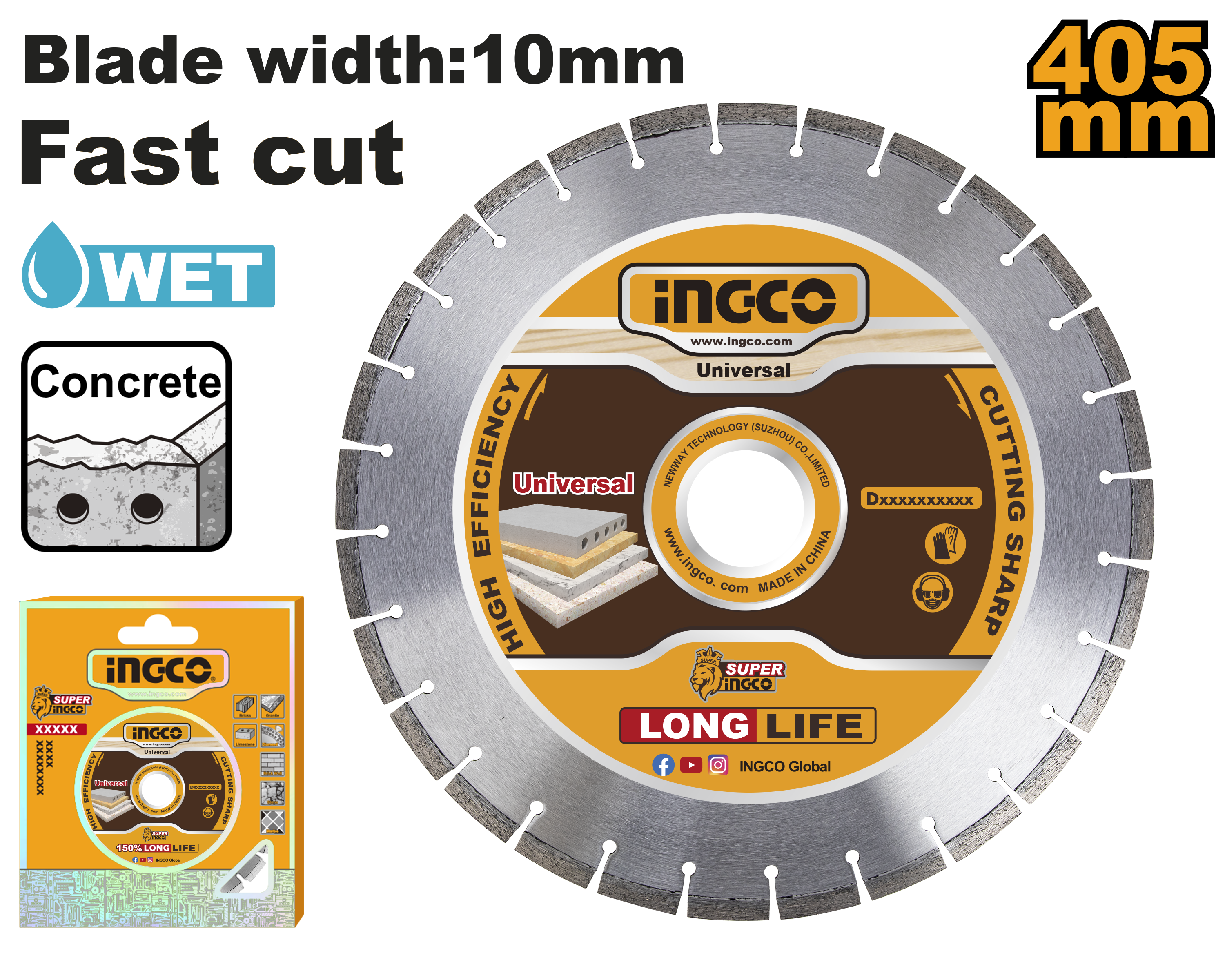 Disc Diamantat Segmentat Asfalt/Beton 405mmX25.4mm