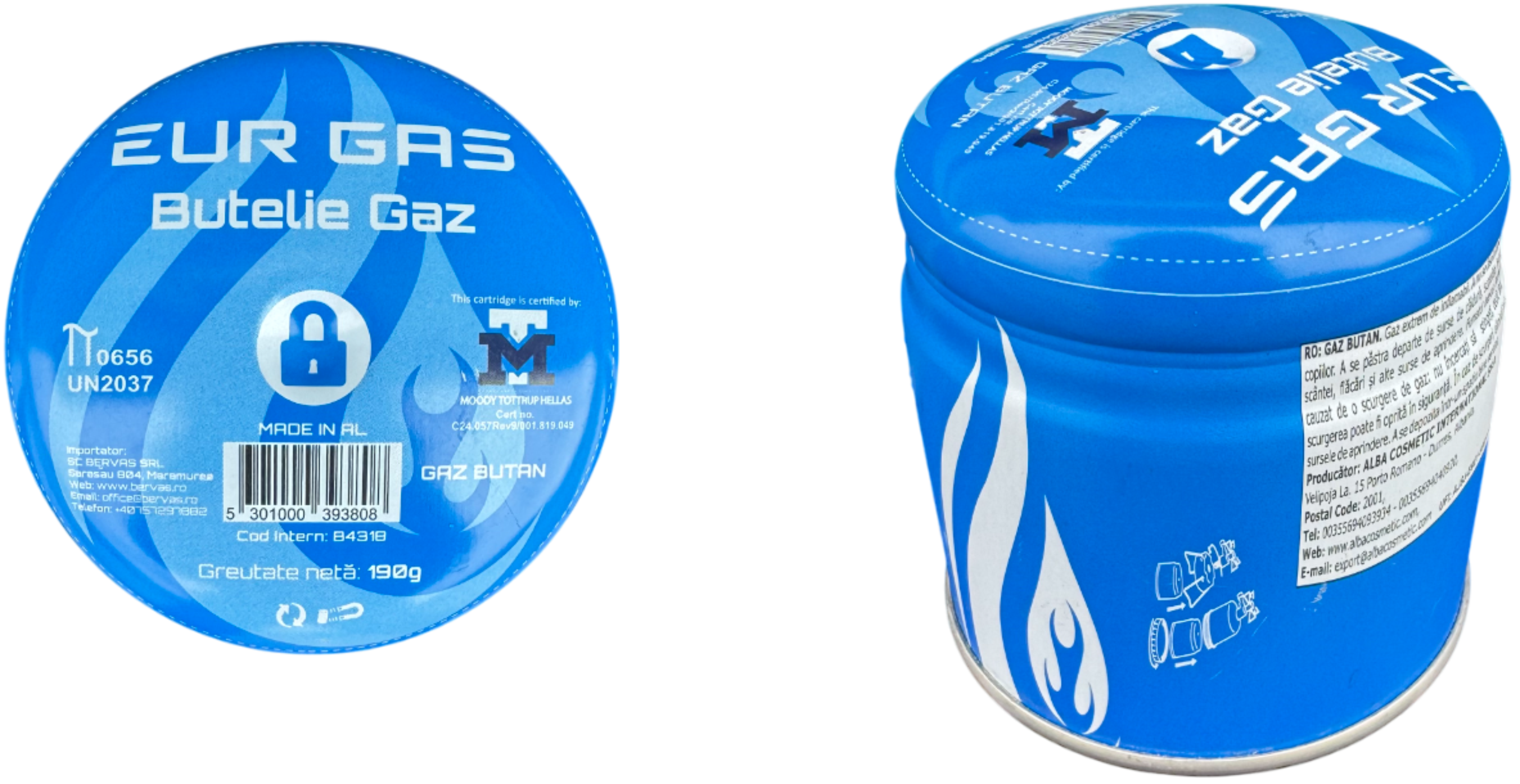 Butelie Gaz 190gr + Valva EurGas