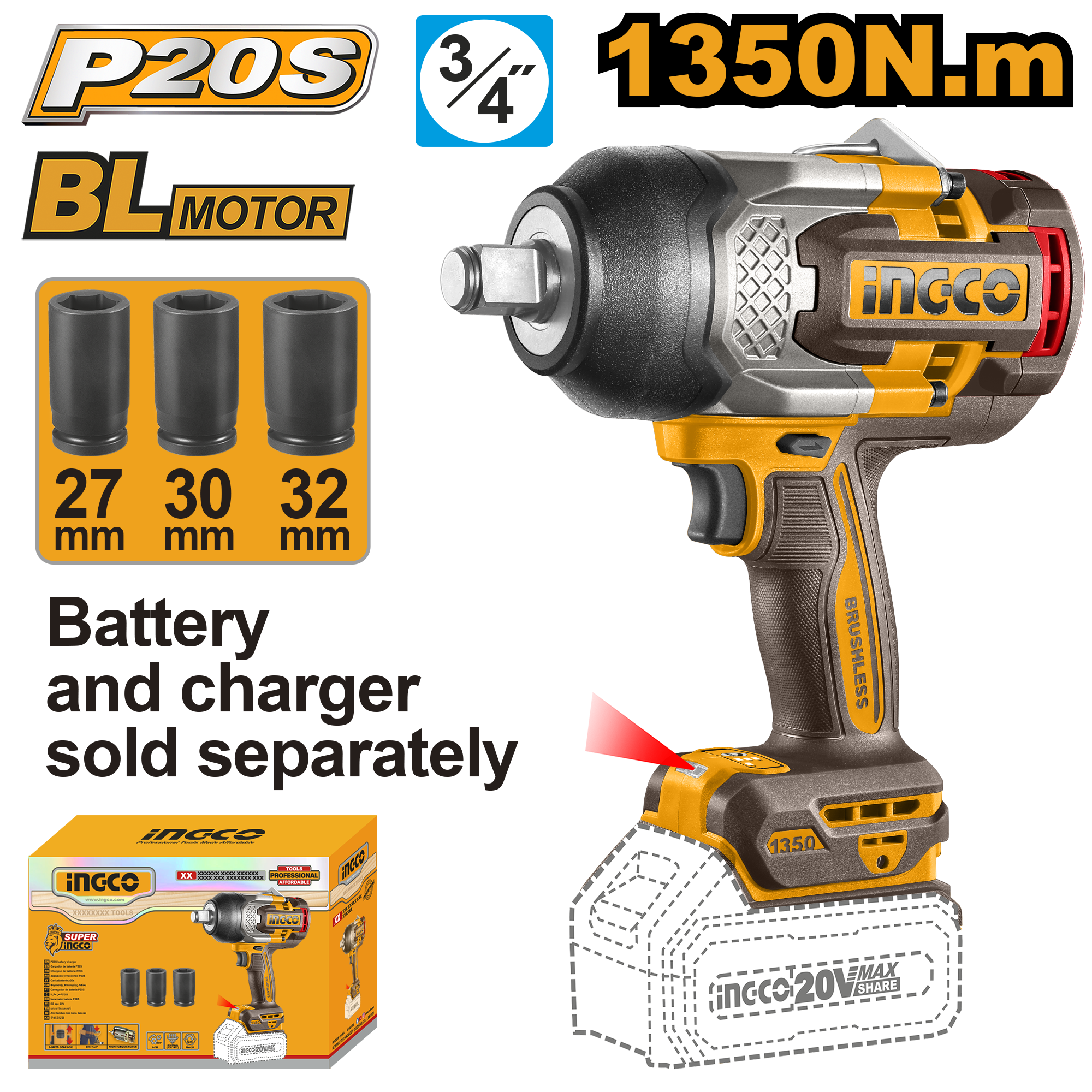 Filetanta 20V 3/4 1350nm Fara Acumulator