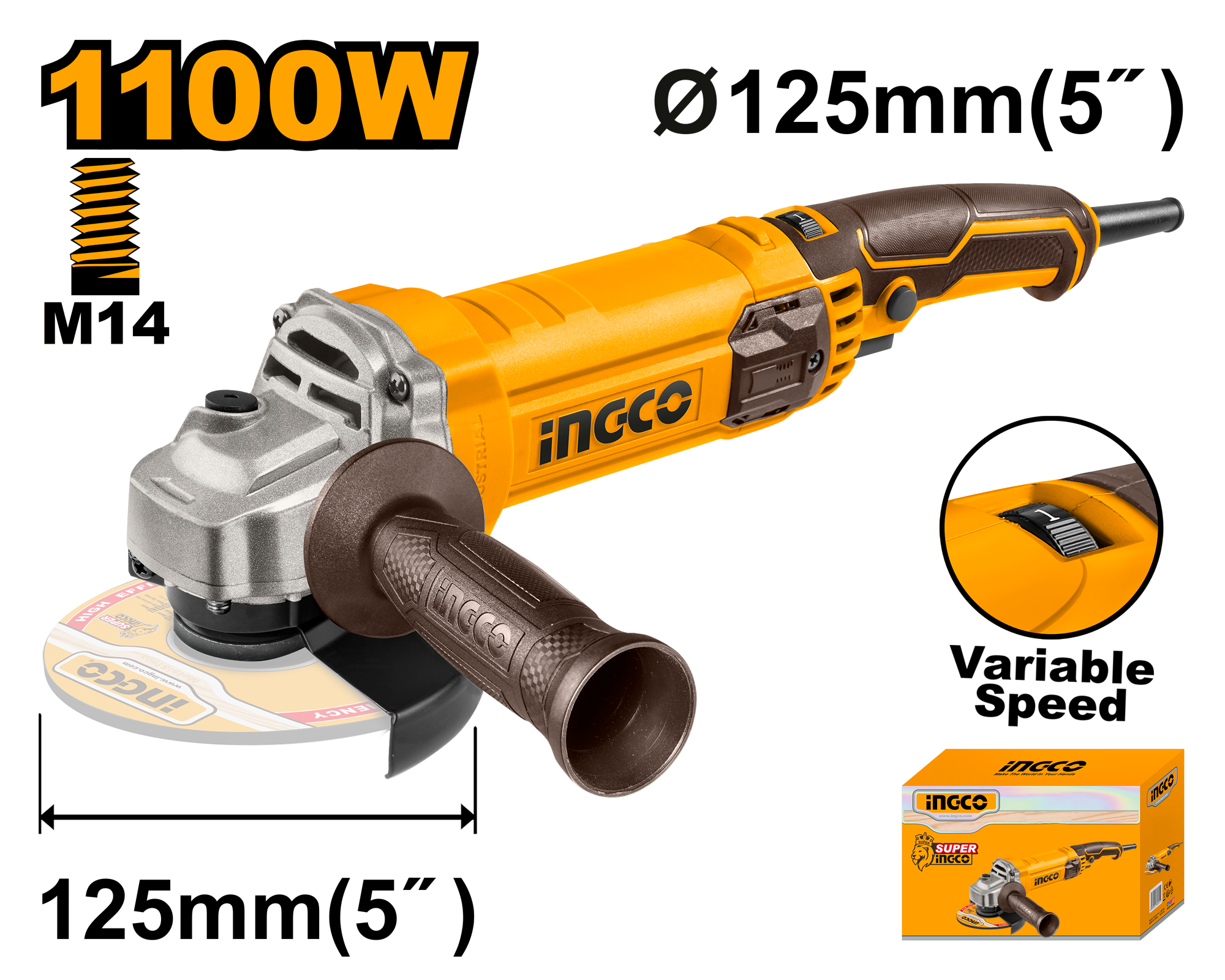 Flex Unghiular 125mm Turatie Variabila 1100W