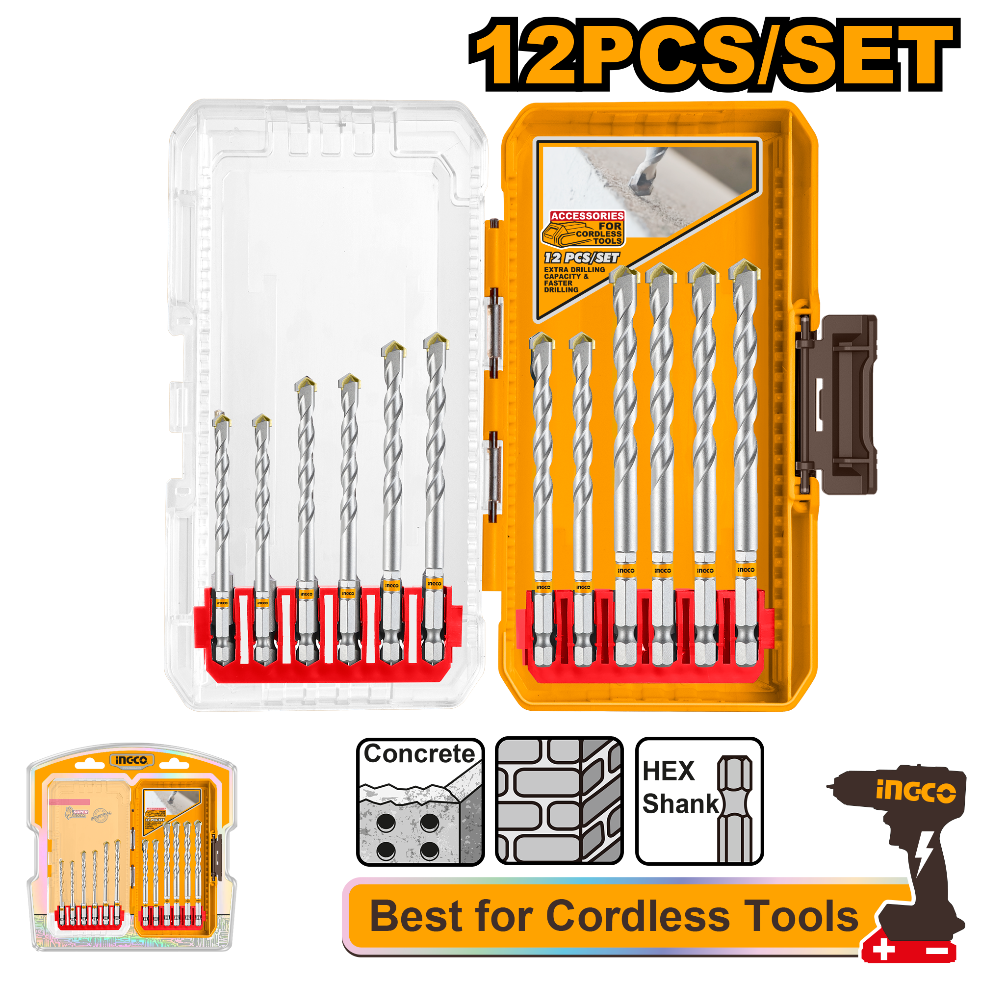 Burghie pentru Beton Set 12buc