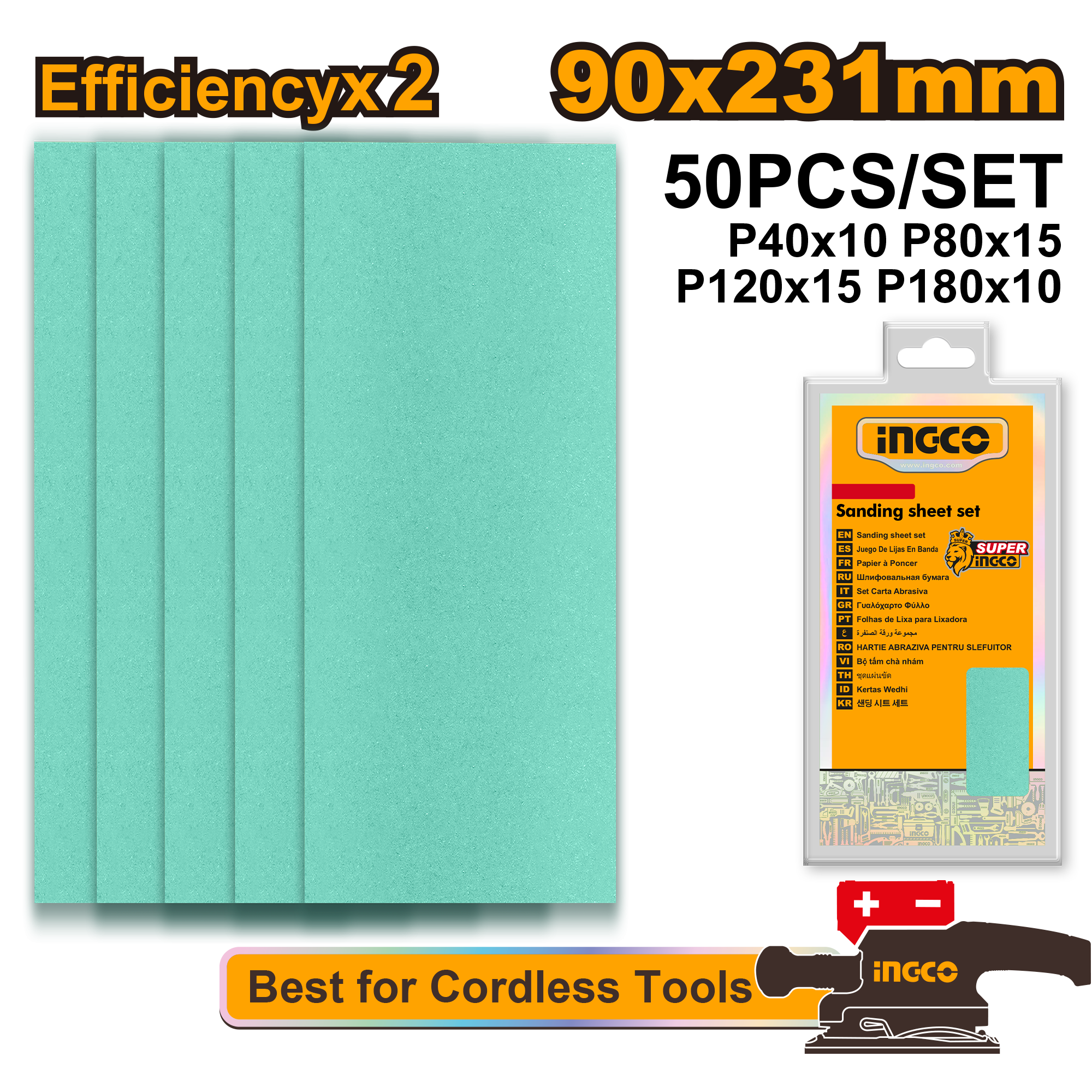 Foaie Abraziva 90x231mm Set 50buc