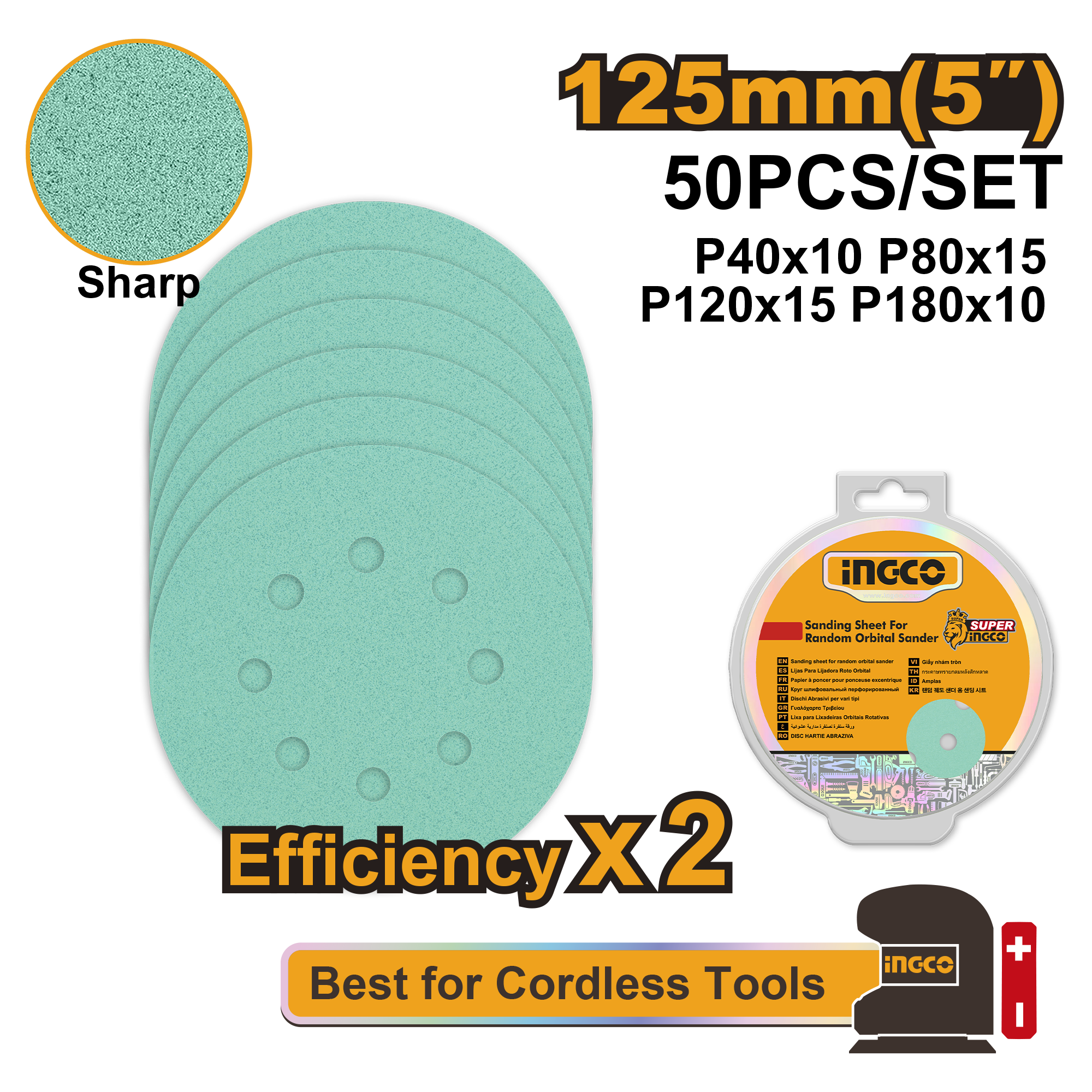 Smirghel 125mm Set 50buc Industrial
