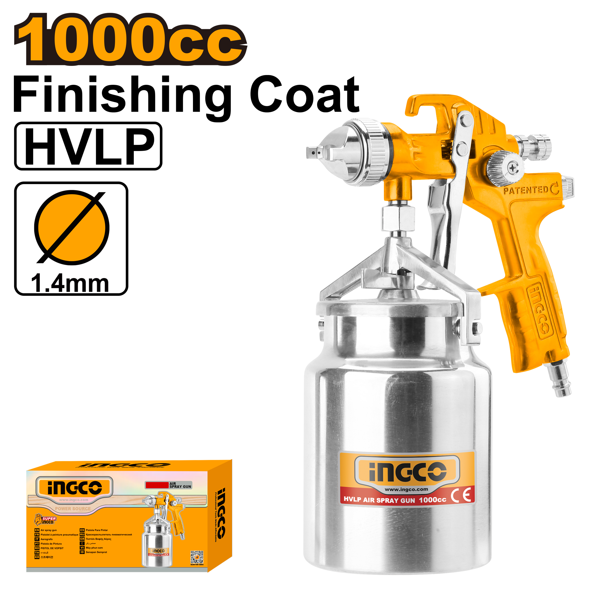 Pistol Vopsit Aluminiu Vas Metal Jos 1000cc
