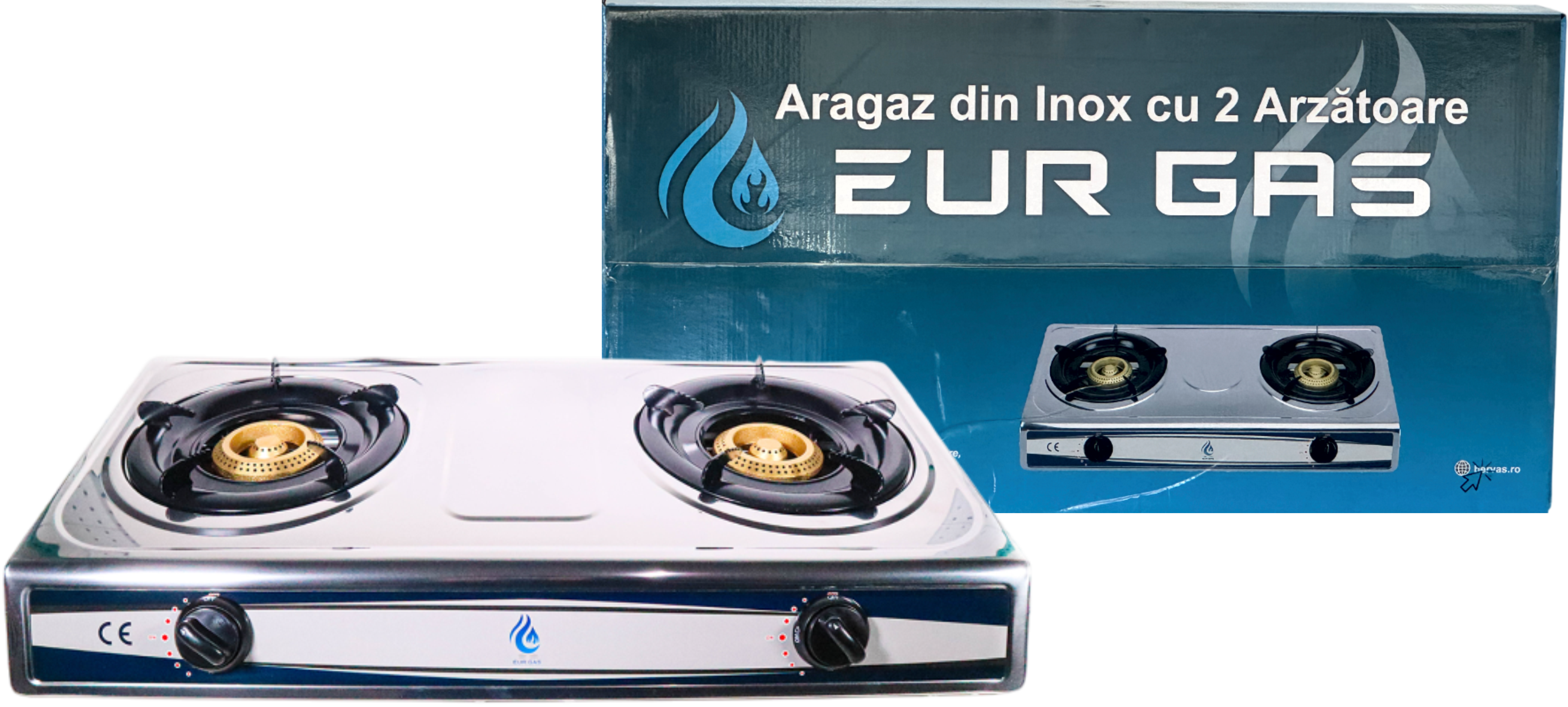 Aragaz Exterior EurGas Inox cu 2 Arzatoare 2 Q
