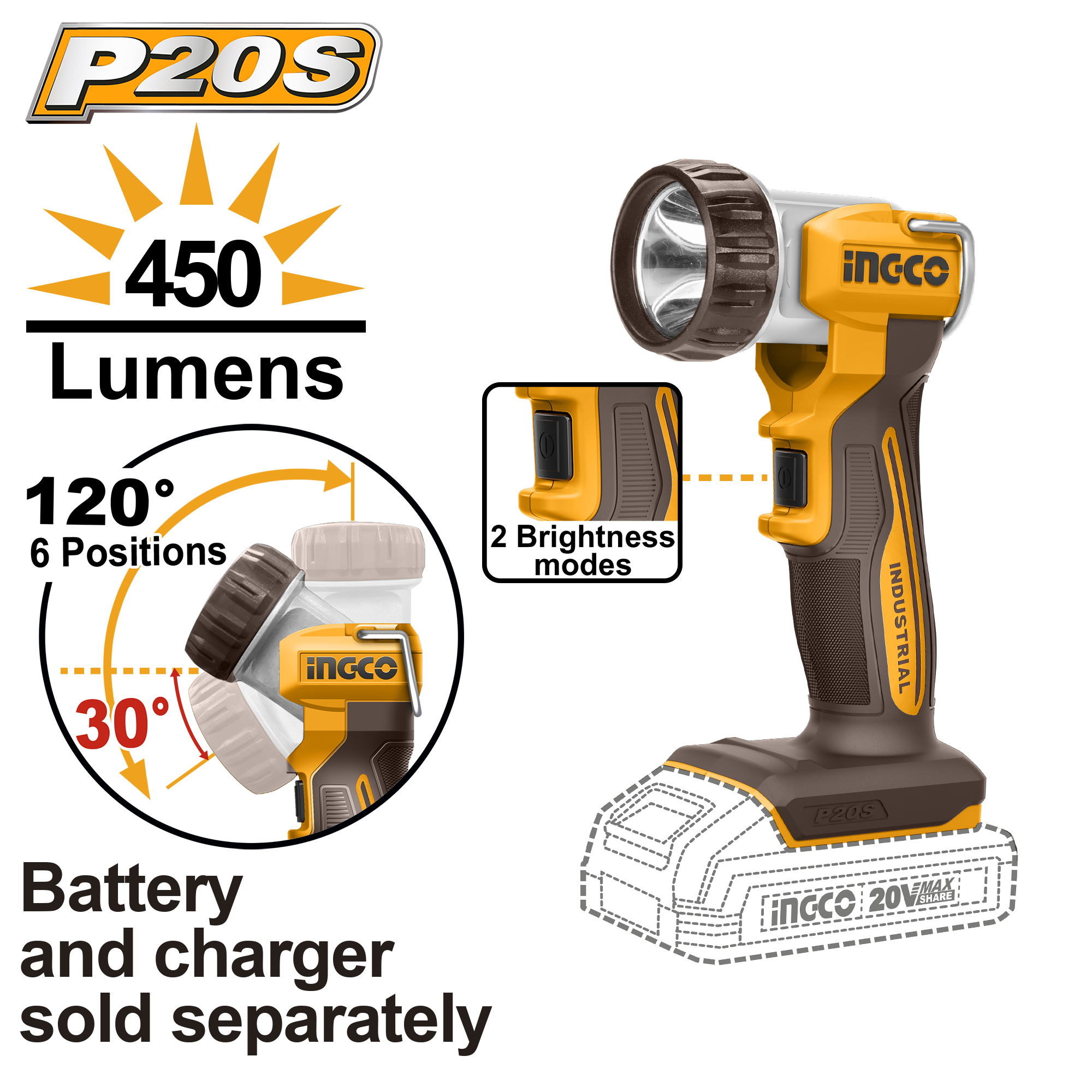 Lanterna 20V 450 Lumeni