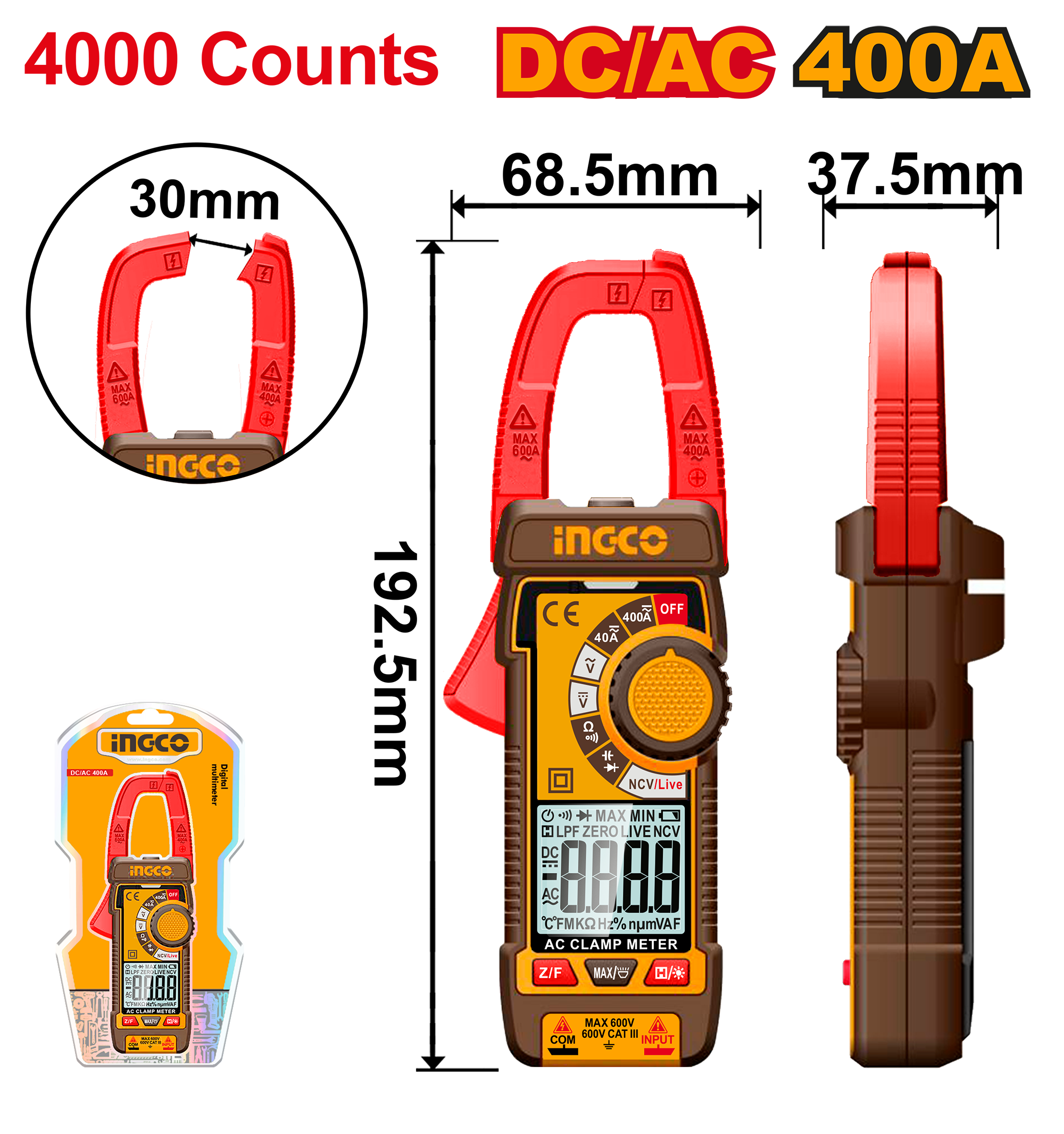 Clampmetru / Voltmetru AC/DC 400A