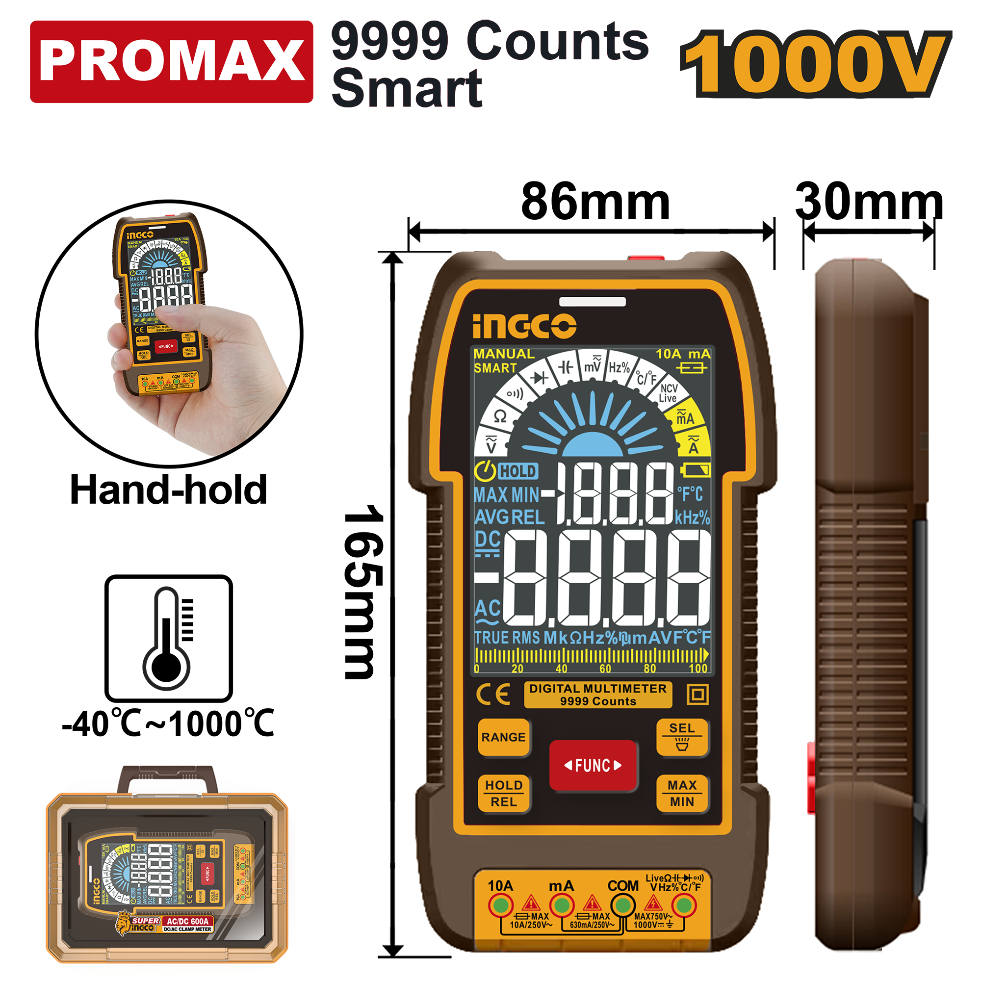 Multimetru Digital 1000V Industrial 9999 Puncte