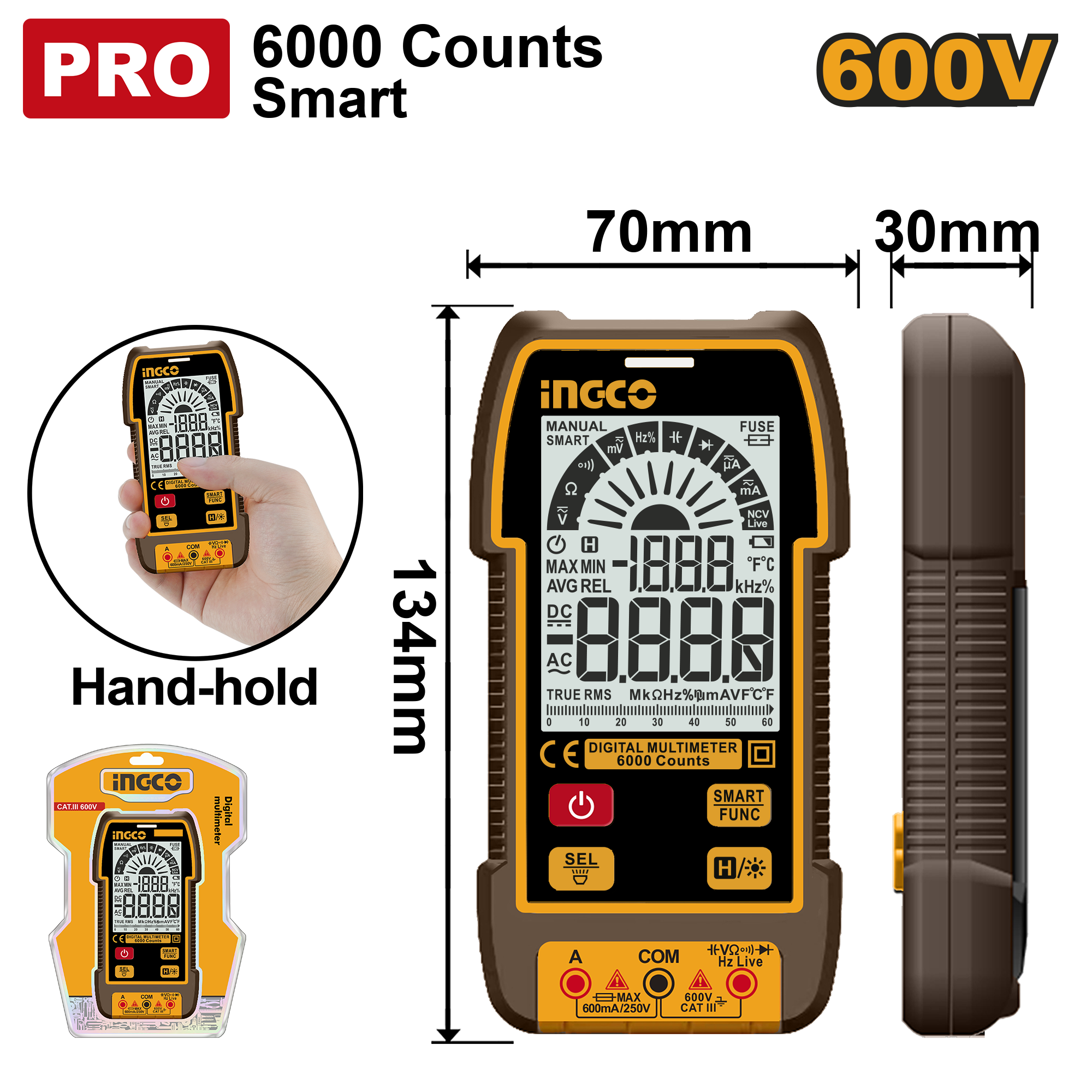Multimetru Digital 600V Industrial 6000 Puncte
