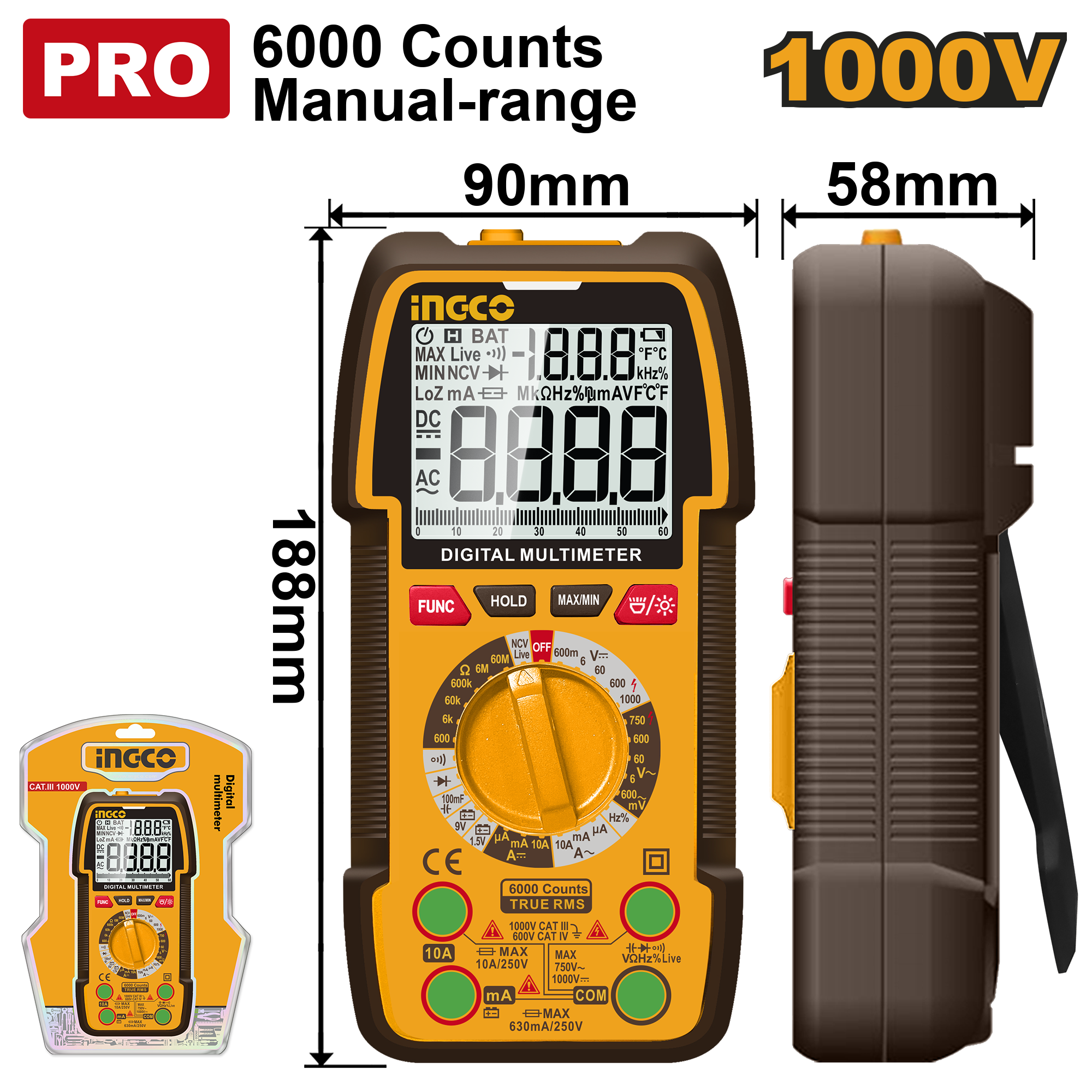Multimetru Digital 1000V Industrial 6000 Puncte