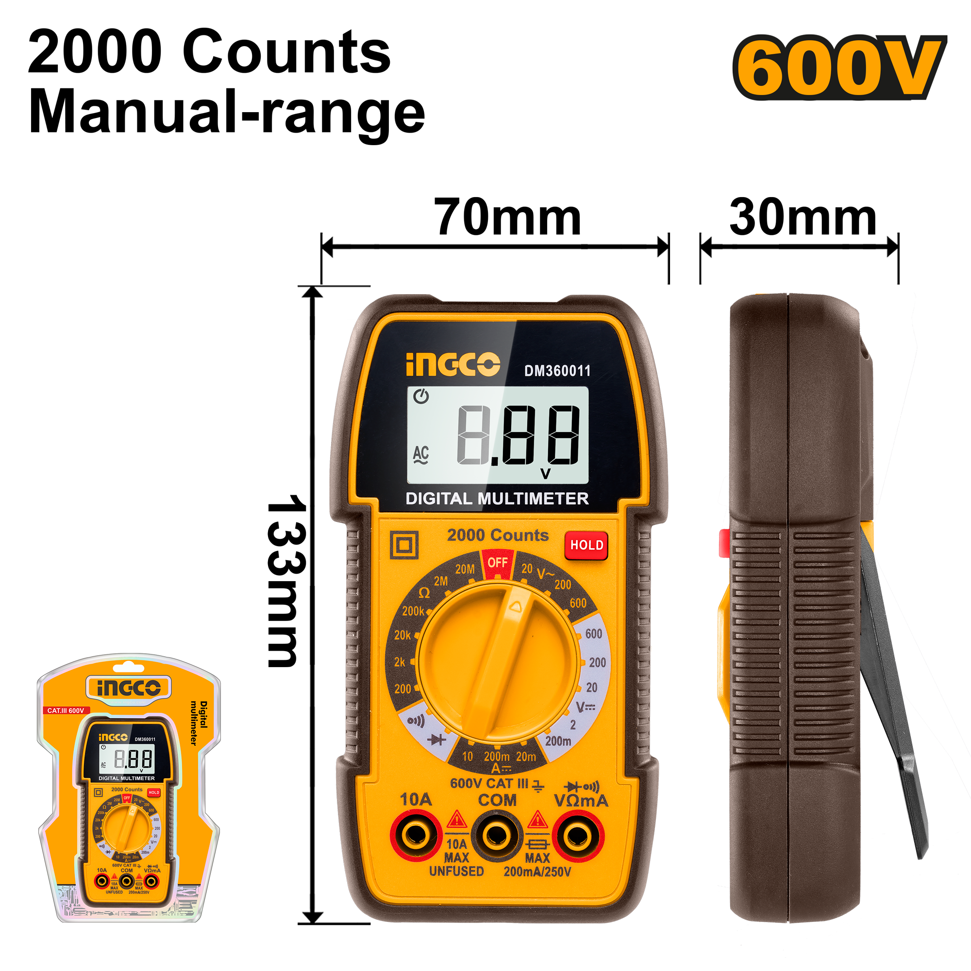 Multimetru Digital 600V Industrial 2000 Puncte