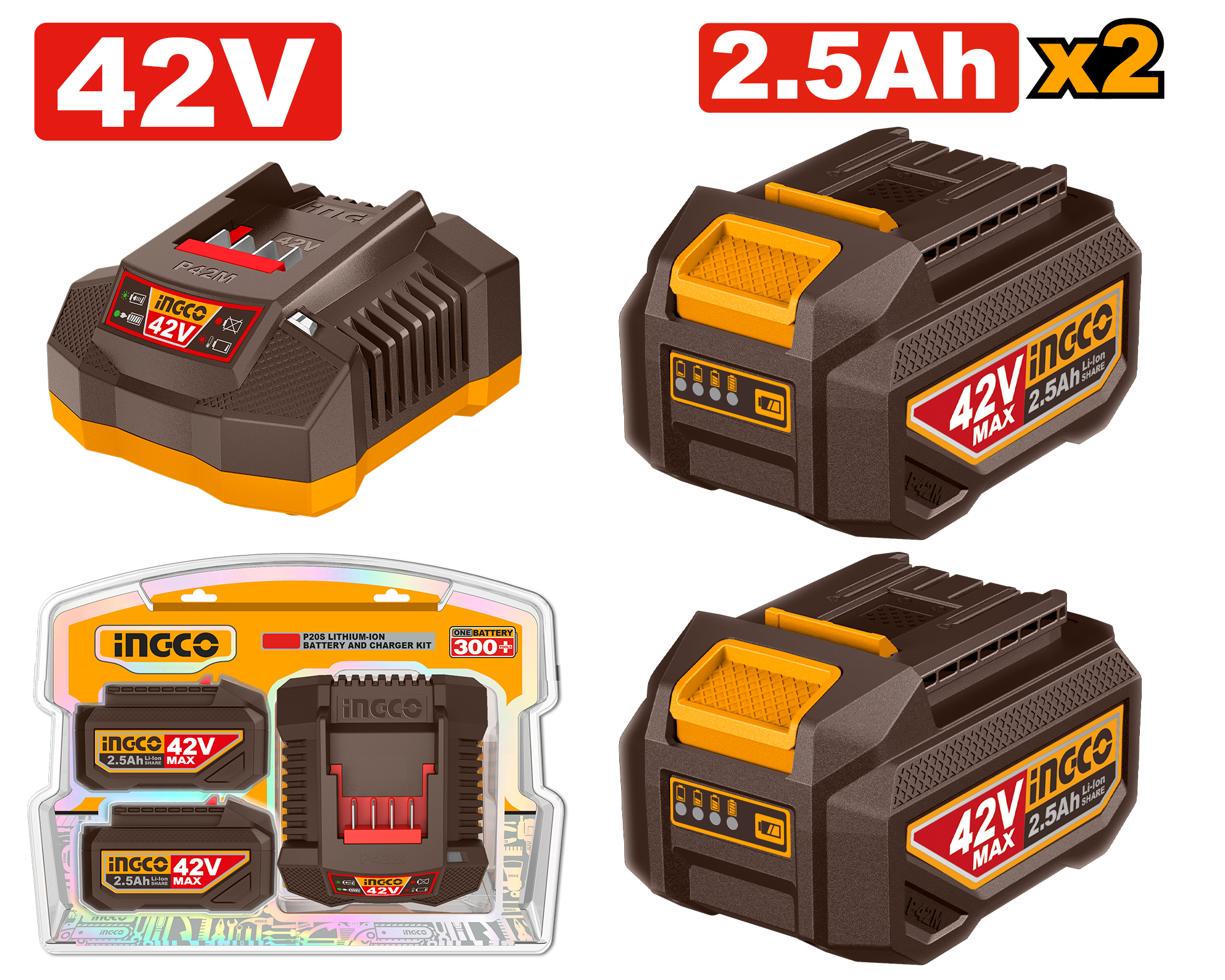 Baterie (Acumulator) 42V CE 2.5Ah Set 2buc si Incarcator