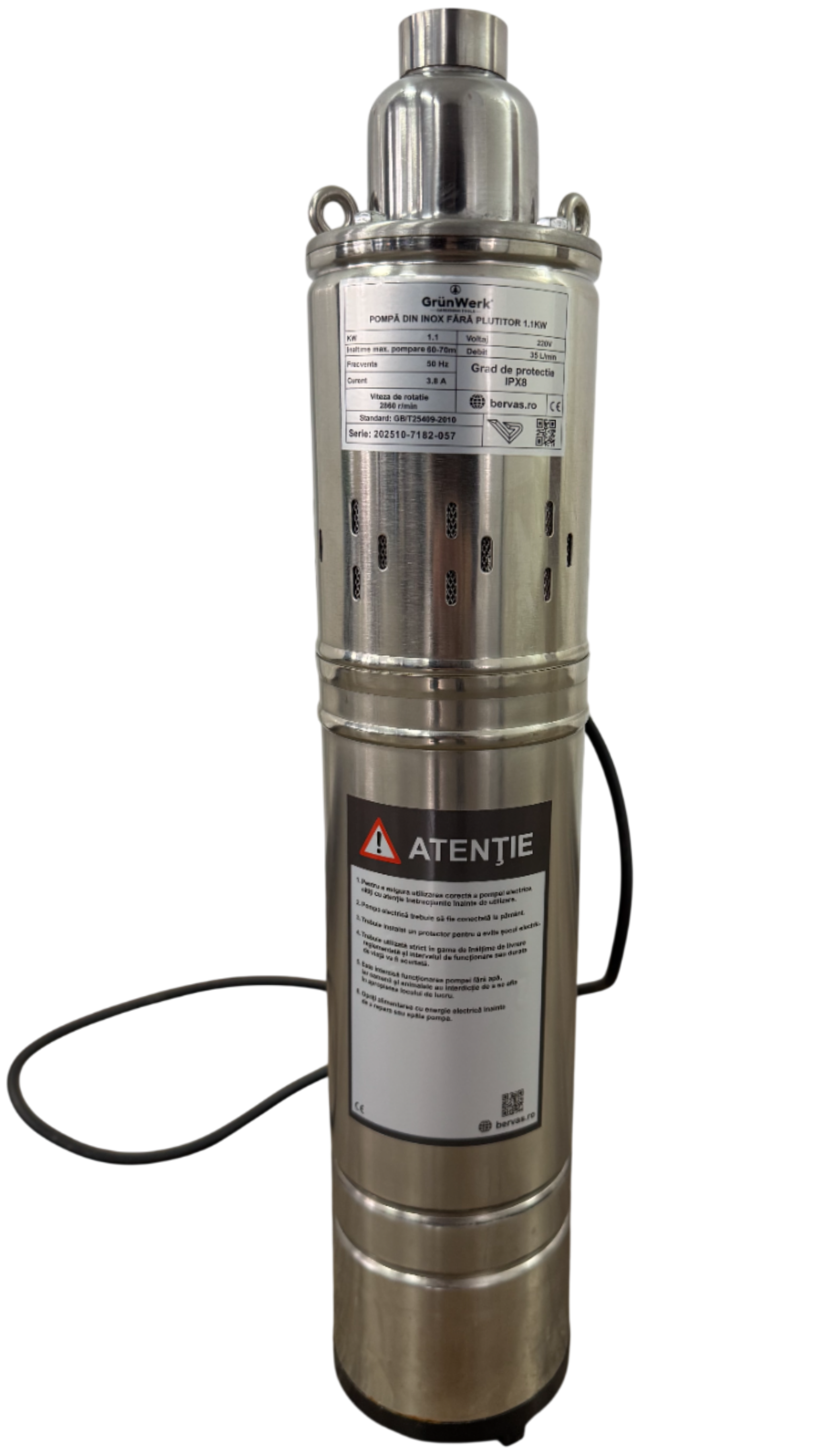 Pompa Inox 1.1kw cu Snec Fara Plutitor GW
