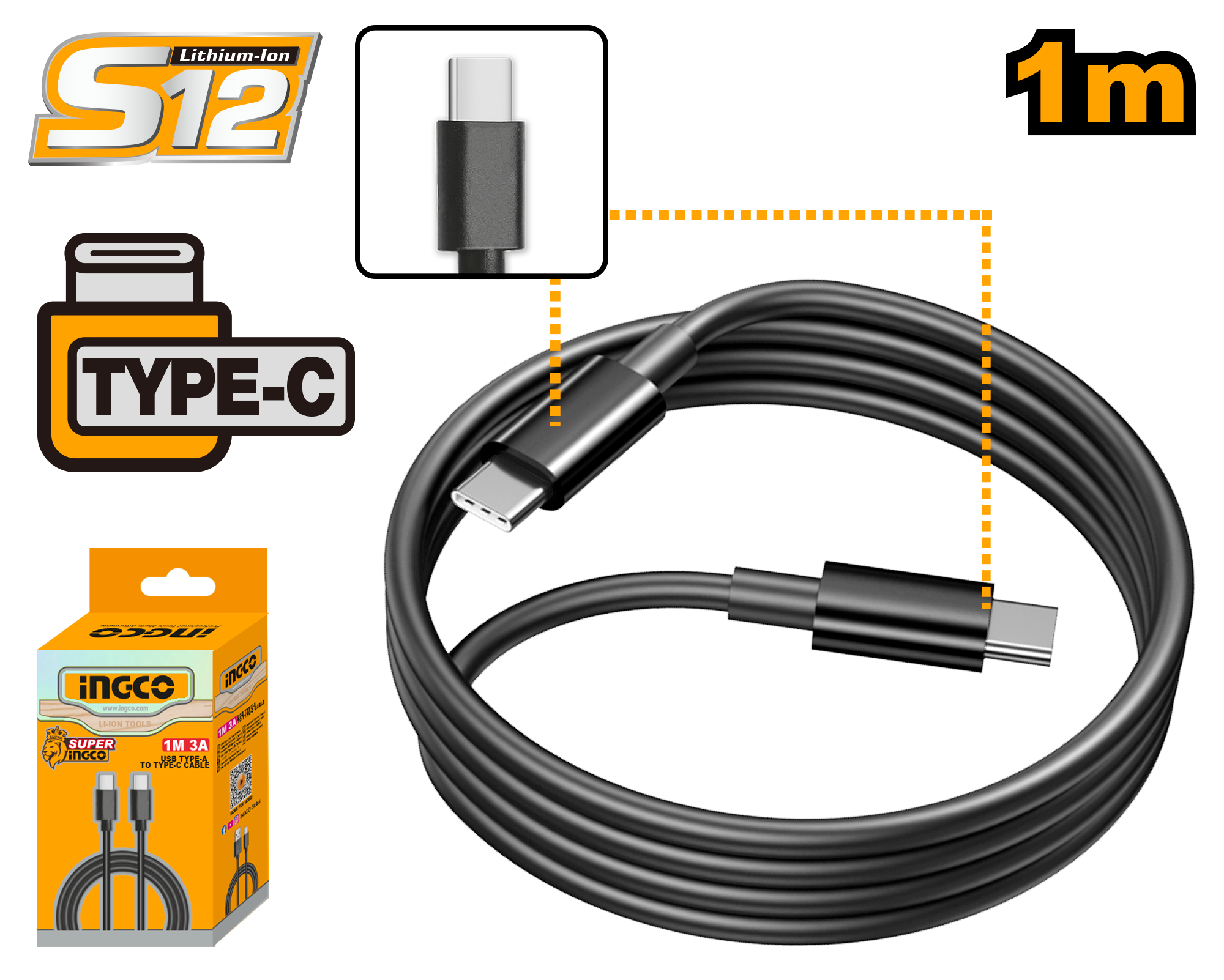 Cablu Incarcare USB-C la USB-C 1m