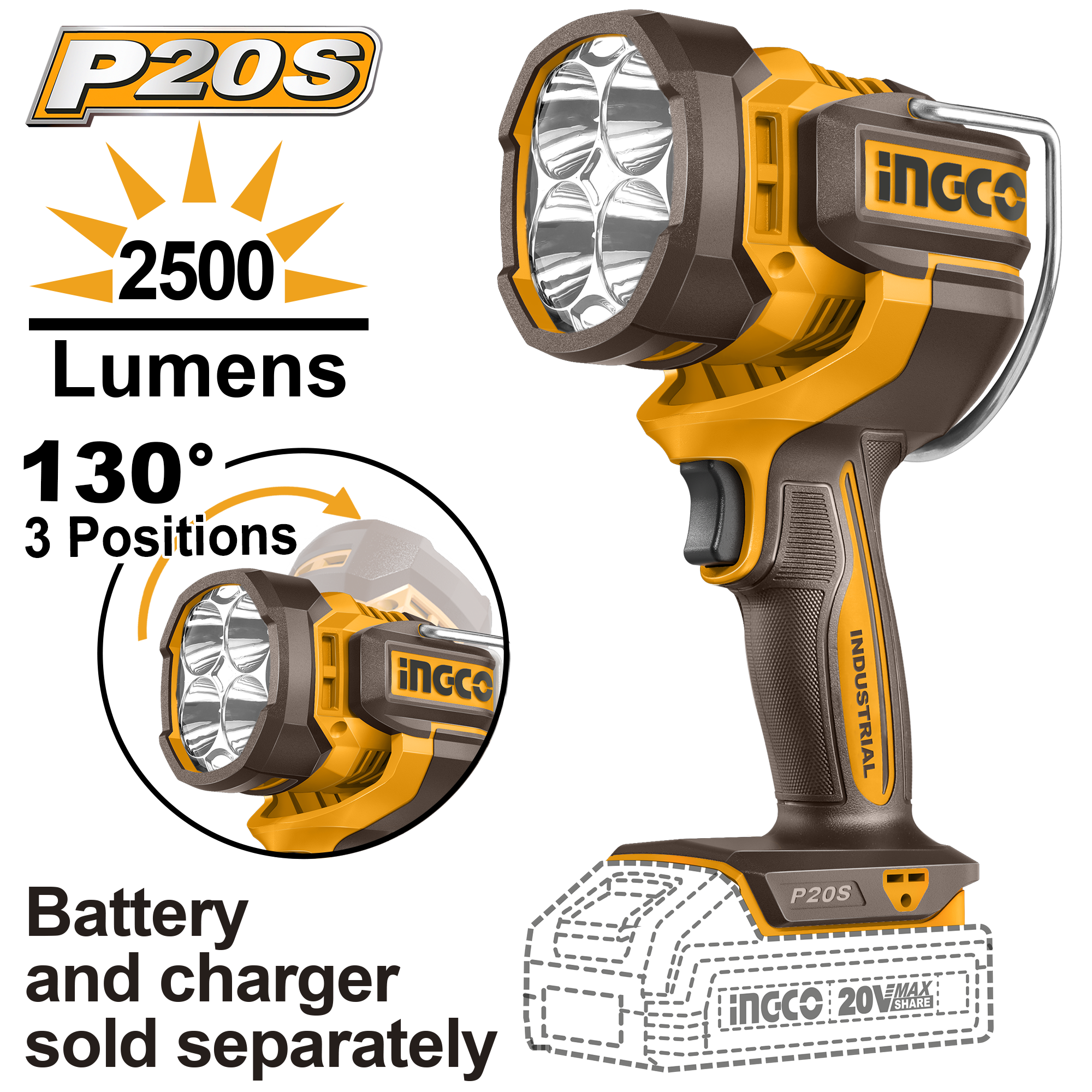 Lanterna 20V 2500 Lumeni