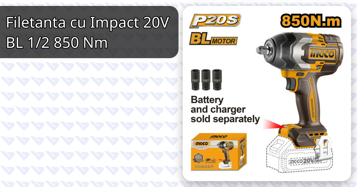 Filetanta cu Impact 20V BL 1/2 850 Nm