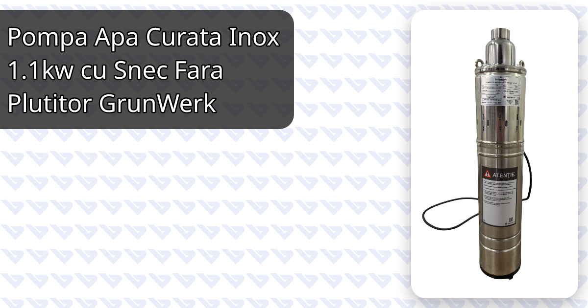 Pompa Apa Curata Inox 1.1kw cu Snec Fara Plutitor GW